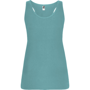 Camiseta de tirantes mujer parte delantera color Azul Dusty
