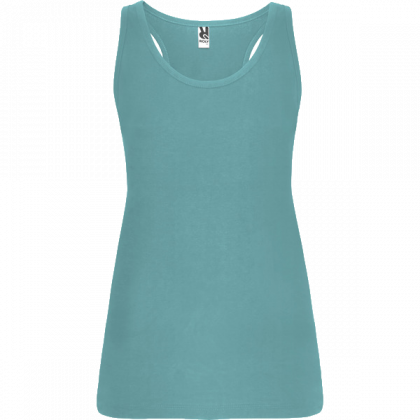Camiseta Tirantes Fem Azul Dusty Camiseta de tirantes mujer parte delantera color Azul Dusty