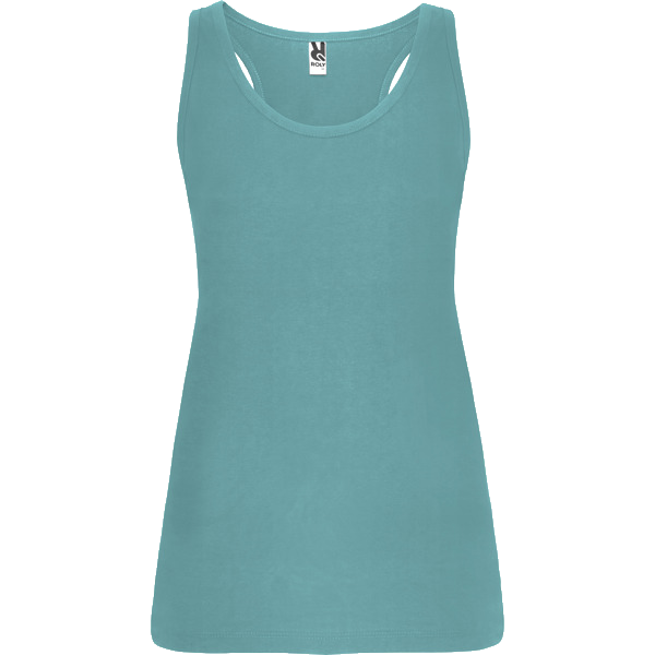 Camiseta de tirantes mujer parte delantera color Azul Dusty