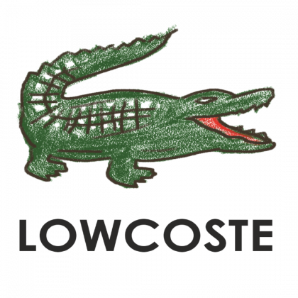 Lowcoste Cocodrilo mal pintado y marca Lowcoste