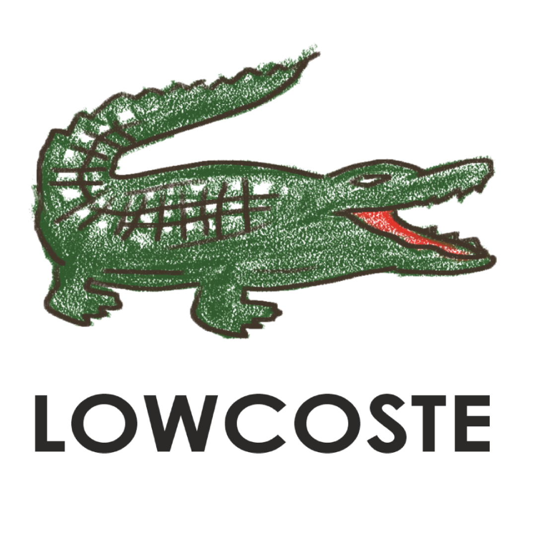 Lowcoste Cocodrilo mal pintado y marca Lowcoste