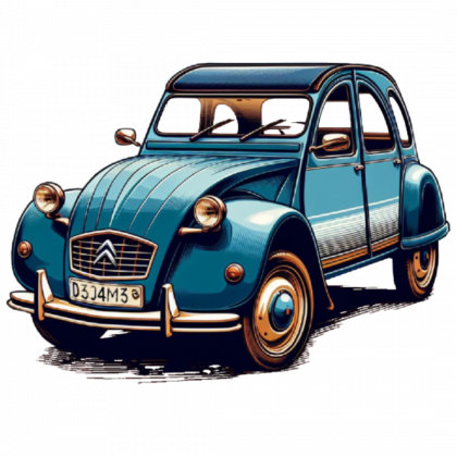 2CV Ilustración de Citröen 2CV de 1976 azul