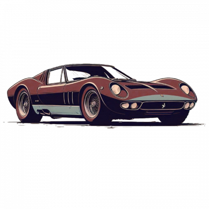 Miura Ilustración de un Ferrari Miura marrón
