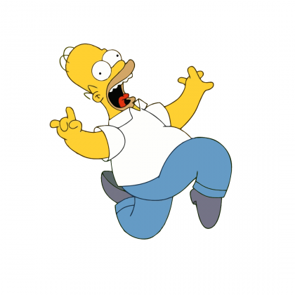 Simpsons Hommer Loco Ilustración de Hommer, personaje principal de Los Simpson, bailando como un loco.