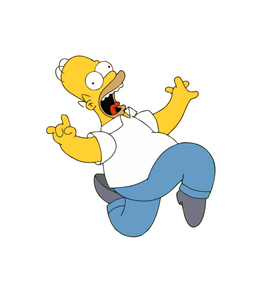 Simpsons Hommer Loco Ilustración de Hommer, personaje principal de Los Simpson, bailando como un loco.