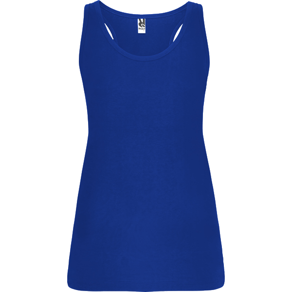 Camiseta de tirantes mujer parte delantera color azul Royal